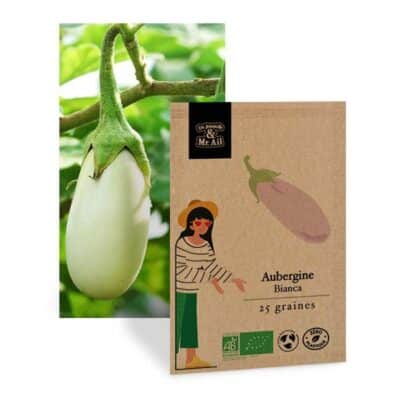 graine aubergine blanche bio et reproductible - Dr. Jonquille & Mr. Ail