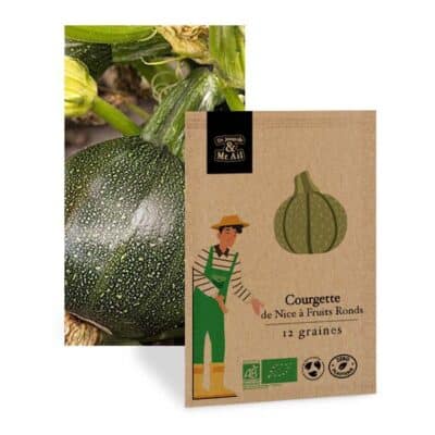 graine courgette de nice a fruits ronds bio et reproductible - Dr. Jonquille & Mr. Ail