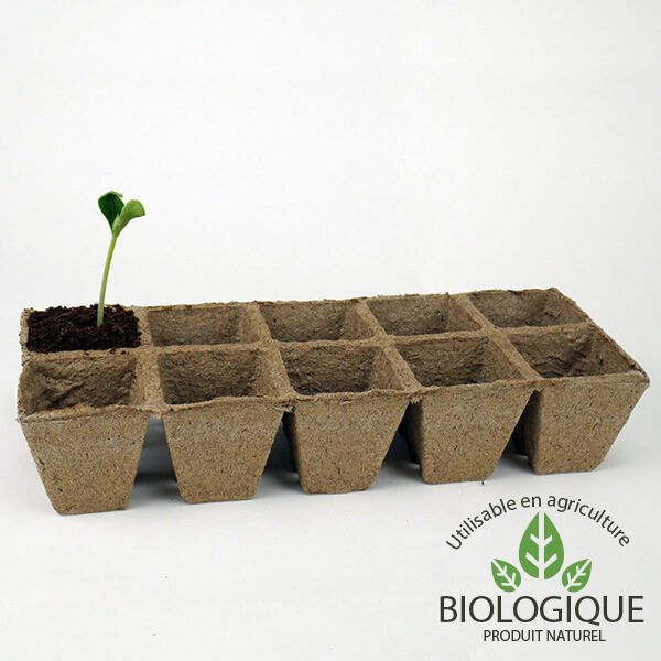 Pots jardinages Biodégradables et BIO strips 10 pots