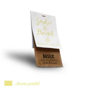 Sachet personnalisé mariage Pastel Jaune