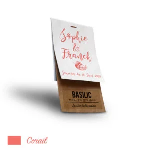 Sachet personnalisé mariage Corail