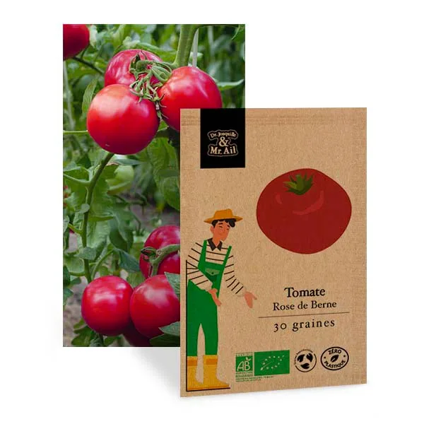 Graines bio Tomate Rose de Berne - Dr. Jonquille & Mr. Ail