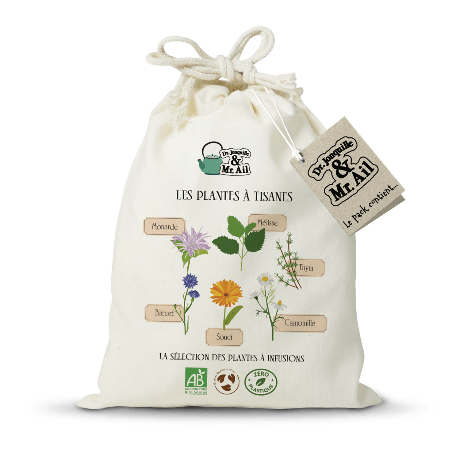 Kit de tisane pour jardin 100 % biologique Graines de jardin