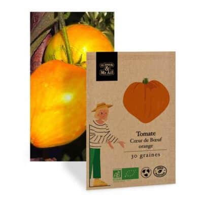 Graines tomate petit coeur de boeuf orange - bio et reproductibles - Dr. Jonquille & Mr. Ail