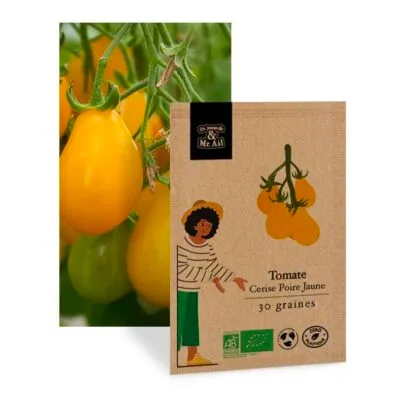 Tomate Cerise Poire Jaune - Graines Bio et Reproductibles - Dr. Jonquille & Mr. Ail