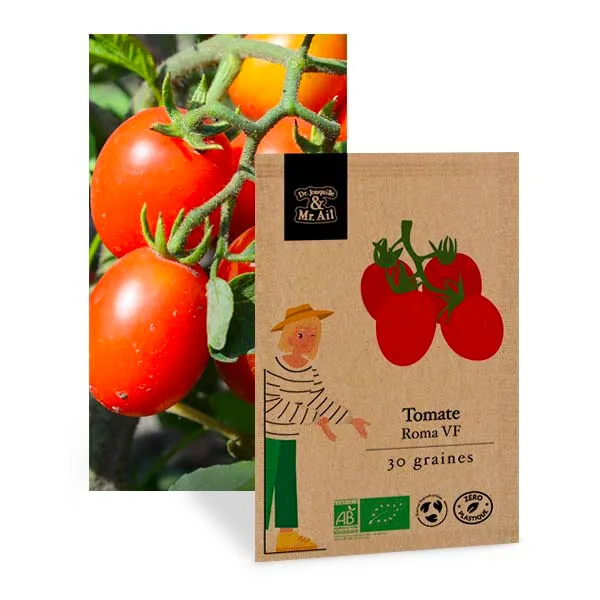 Tomate Roma - Graines bio et reproductibles - Dr. Jonquille & Mr. Ail