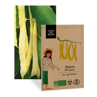 Haricot Plat Mangetout Jaune - Graines Bio et Reproductibles - Dr. Jonquille & Mr. Ail