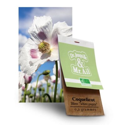 Coquelicot White Poppy - Graines bio et reproductibles - Dr. Jonquille & Mr. Ail