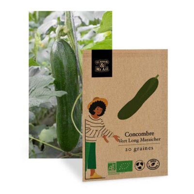 Concombre Vert Long Maraîcher Bio et Reproductible - Dr. Jonquille & Mr. Ail