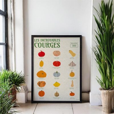 Affiche/Poster Les Incroyables Courges - Dr. Jonquille & Mr. Ail 30 x 40 cm Papier certifié FSC Imprimée à Nantes