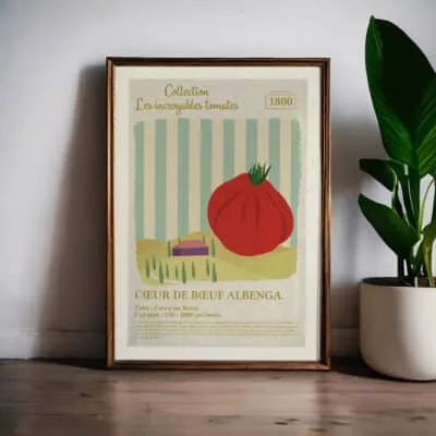 Affiche/Poster Coeur de boeuf d'Albenga - Dr. Jonquille & Mr. Ail 30 x 40 cm Papier certifié FSC Imprimée à Nantes