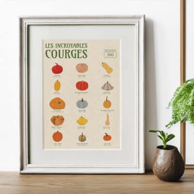 Affiche/Poster Les Incroyables Courges - Dr. Jonquille & Mr. Ail 30 x 40 cm Papier certifié FSC Imprimée à Nantes