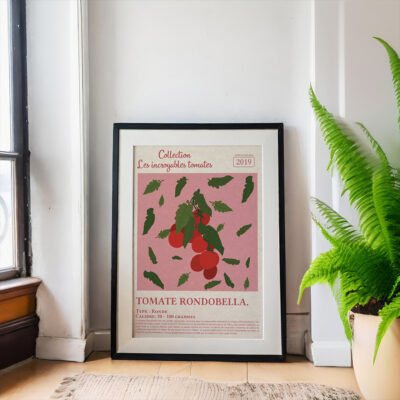 Affiche/Poster Tomate Rondobella - Dr. Jonquille & Mr. Ail 30 x 40 cm Papier certifié FSC Imprimée à Nantes