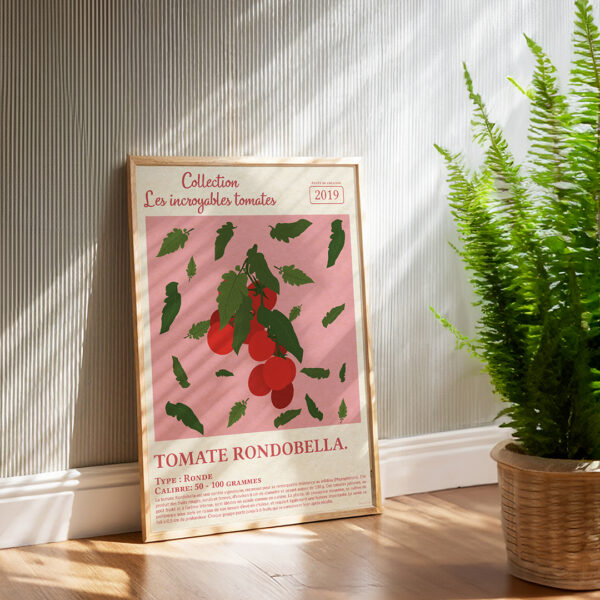 Affiche/Poster Tomate Rondobella - Dr. Jonquille & Mr. Ail 30 x 40 cm Papier certifié FSC Imprimée à Nantes