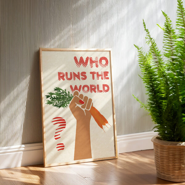 Affiche/Poster Who Runs The World ? - Dr. Jonquille & Mr. Ail 30 x 40 cm Papier certifié FSC Imprimée à Nantes