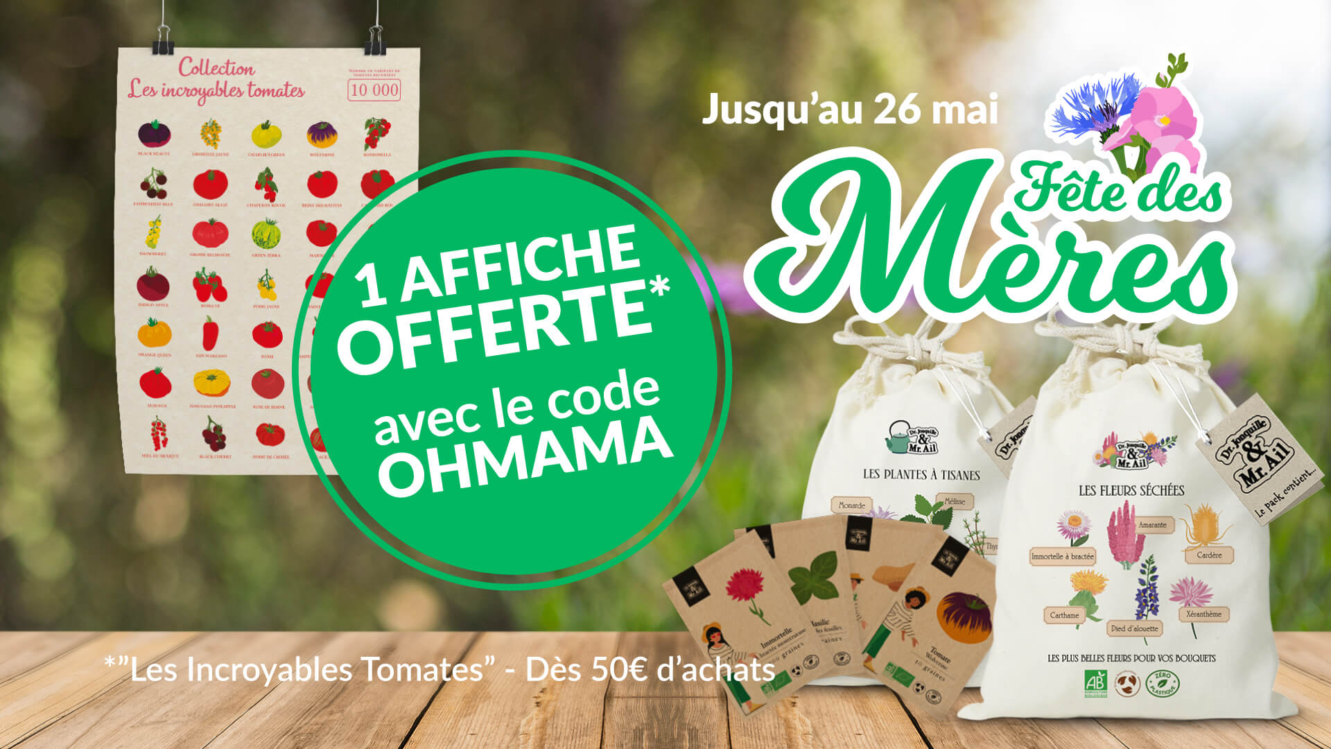 __fdm2025-bandeau-news-1920x1080-mobile Fête des mères 2025 home - Dr. Jonquille et Mr. Ail - affiche tomates