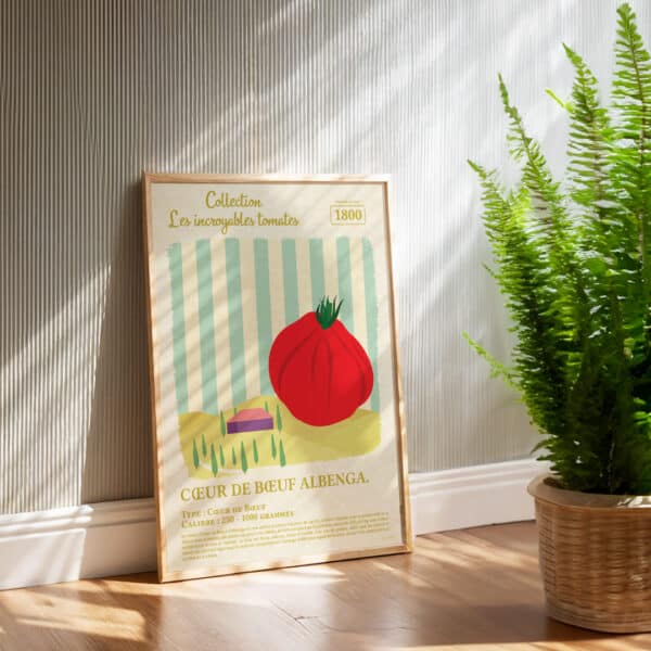 Affiche/Poster Coeur de boeuf d'Albenga - Dr. Jonquille & Mr. Ail 30 x 40 cm Papier certifié FSC Imprimée à Nantes