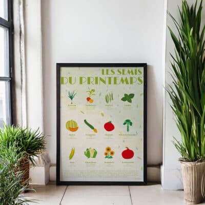 Affiche/Poster Les Semis du Printemps - Dr. Jonquille & Mr. Ail 30 x 40 cm Papier certifié FSC Imprimée à Nantes