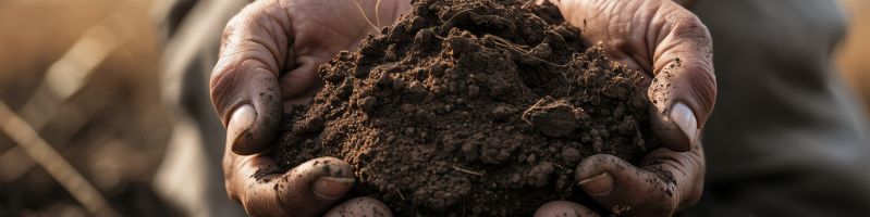 Main tenant de la terre fertile