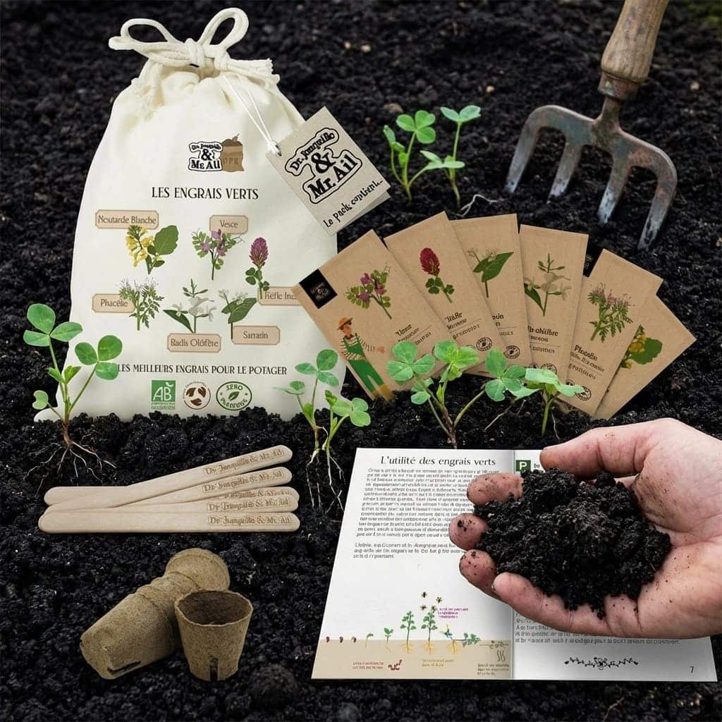 Les engrais verts - Kit de jardinage - Graines Bio et Reproductibles - Dr. Jonquille & Mr. Ail