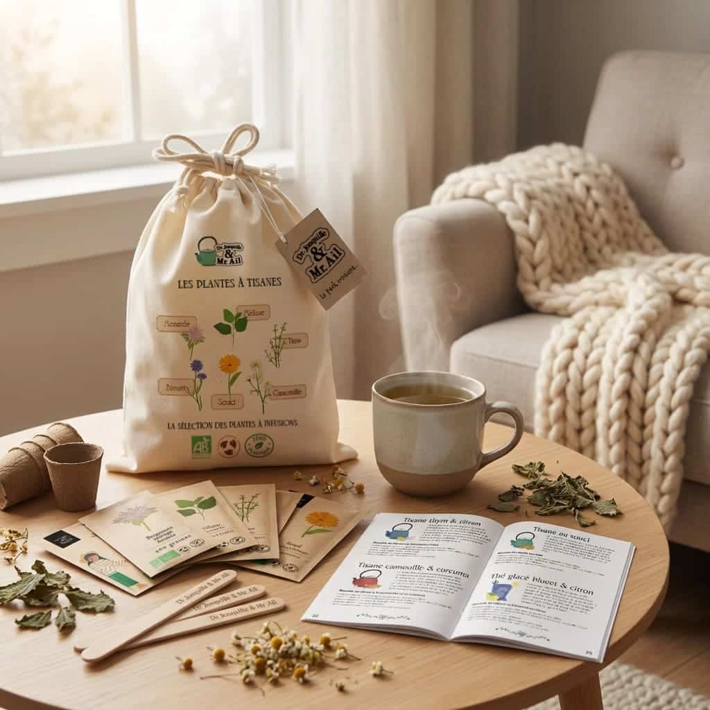 Les plantes à tisanes - Kit de jardinage - Graines Bio et Reproductibles - Dr. Jonquille & Mr. Ail